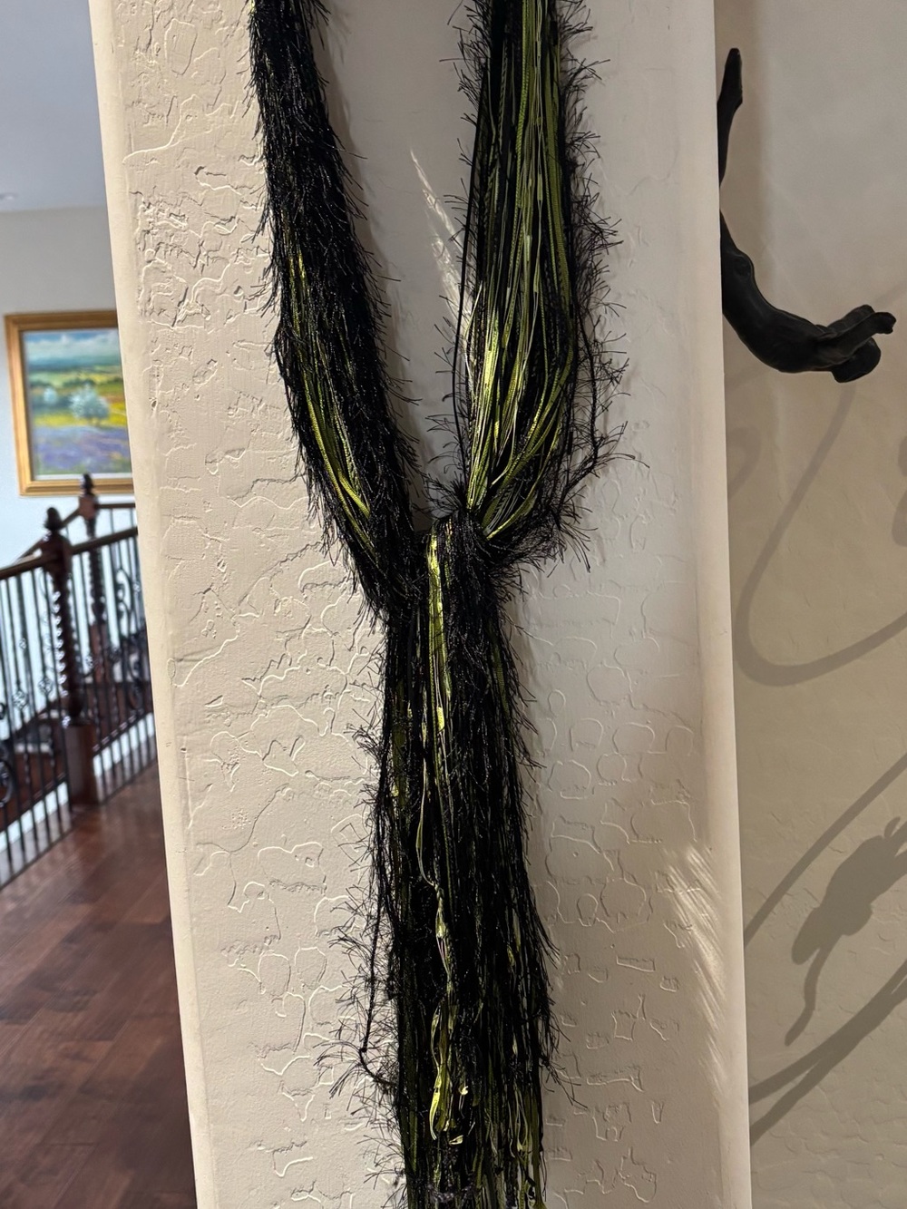 Accessory Street Black and Lime Fringe Fashion Scarf. Perfect for Halloween!